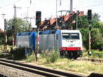 185 CL 004 und 185 579von ITL bei der durchfahrt in Großkorbetha am 2.7.18