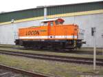 Locon/315303/locon-345-028-5-rita-steht-nach Locon 345 028-5 'Rita' steht nach Langer Zeit wieder abgestellt im Stralsunder Stadthafen (Bei der Getreide AG) am 6.1.14