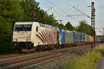 The number of the beast. Lokomotion 185 666 mit einer zweiten Traxx und einem KLV in Th�ngersheim gen Gem�nden fahrend.7.6.2026