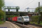 Metrans 386 005 mit Containerzug am 08.05.2019 in Hamburg-Harburg