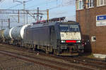 MRCE 189 457 verlässt mit ein Kesselwagenzug am haken Rzepin am 25 Februar 2020 für die Richtung Wroclaw.