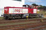 norddeutsche-eisenbahngesellschaft-niebull-neg/799293/neg-209-101-ostfriesland-rueht-sich NEG 209 101 'OSTFRIESLAND' rüht sich am 20 September 2022 in Niebüll.