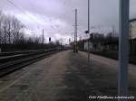 Da Fhrt er weg der OE RE2 (DB REGIO Im Auftrag der ODEG) nach Cottbus ausm Bahnhof Bad Kleinen am 13.4.13