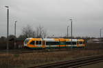 VT 646.040 der ODEG als RB51 aus Richtung Brandenburg Hbf kommend bei der einfahrt in den Endbahnhof Rathenow am 4.1.20