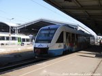 OLA VT 706 mit ziel Knnern im Bahnhof Halle (Saale) Hbf am 21.4.16