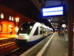 OLA VT 704 (648 298/798) steht als HEX24 mit ziel Halle (Saale) Hbf im Bahnhof Halberstadt am 7.1.18 