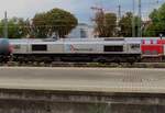 rheincargo/826403/seitenblick-auf-rheincargo-de-672-in Seitenblick auf Rheincargo DE 672 in Ulm Hbf am 16 September 2023.