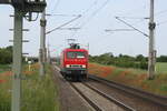 salzland-rail-service-slrs/741947/143-175-von-salzland-rail-service 143 175 von Salzland Rail Service bei der Durchfahrt in Zöberitz am 9.6.21