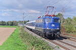 Auf dem RB37 Neuss Hbf- Krefeld Hbf  ist am 22.9.2026 die 110 428 das Zugpferd des Ersatzzuges von TRI.