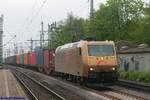 TXL 185 538  Puregold  mit Containerzug am 09.05.2019 in Hamburg-Harburg