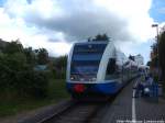 usedomer-baderbahn-gmbh-ubb/369741/ubb-gtw-26-mit-ziel-zuessow UBB GTW 2/6 mit ziel Zssow im Bahnhof Wolgast Hafen am 15.7.14
