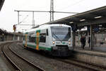 Vogtlandbahn/862107/vt-563-der-vogtlandbahn-verlaesst-als VT 563 der Vogtlandbahn verlsst als RB5 mit ziel Kraslice den Bahnhof Plauen (Vogtl) ob Bf am 30.3.24
