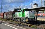 Vossloh Lokomotives/865794/nxrl-4180-001-4-durchfuhr-mit-einen NXRL 4180 001-4 durchfuhr mit einen mischer den bremer hauptbahnhof,22.10.24