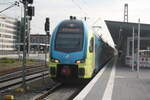 ET 608 der WFB verlsst den Bahnhof Braunschweig Hbf in Richtung Hannover Hbf am 8.6.22