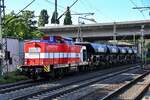 WWK 203 006-2 zog einen schotterzug durch harburg,22.09.21