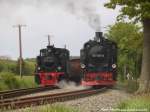 rugensche-baderbahn-qrasender-rolandq-rubb/438097/99-4652-und-99-1781-in 99 4652 und 99 1781 in Putbus am 31.5.15