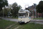 Wagen 37 der Naumburger Straenbahn kurz vor der Haltestelle Marientor in Naumburg am 29.8.20