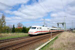 401 016 verl�sst mit ziel Berlin S�dkreuz den Bahnhof Bergen auf R�gen am 20.4.24