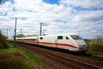401 016 verl�sst mit ziel Berlin S�dkreuz den Bahnhof Bergen auf R�gen am 20.4.24