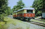 279 203 mit 279 202 beim verlassen des Bahnhofs Oberwei�bach-Deesbach am 11.8.1976