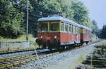 279 203 mit 279 202 verlassen den Bahnhof Oberwei�bach-Deesbach in Richtung Cursdorf am 11.8.1976