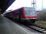 BR 628 im Doppelpack als RE6 miz Ziel Lbeck Hbf im Bahnhof Bad Kleinen am 13.4.13