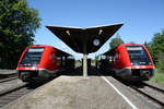 Treffen von 641 003 und 641 001 im Bahnhof Teuchern am 29.5.20