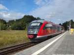642 079 / 579 als RE8 mit ziel Tessin beim verlassen des Bahnhofs Bad Doberan am 13.7.14