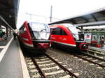 642 025 / 525 als RE56 mit ziel Nordhausen und 642 193 / 693 mit ziel Magdeburg Hbf im Bahnhof Erfurt Hbf am 2.8.17