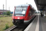 648 121/681 als RE6 mit ziel Berlin-Gesundbrunnen im Bahnhof Wittenberge am 25.7.21