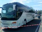 SETRA Reisebus des Reisebusunternehmens Wiesheu gesehen auf dem Wurstmarktgelände in Bad Dürkheim am 20.8.2014