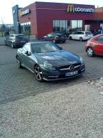 PKW Mercedes-Benz SLK gesehen auf dem Autohof in Grnstadt am 19.02.2014