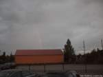 Am Morgen des 1.9.13 sah ichausm Zimmerfenster (bernachtungs-Einrichtung) in Schwarzenbek einen Regenbogen und machte ein Foto davon
