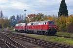 DB: Rangierfahrt von zwei 218er in Lindau am 30. Oktober 2014. Zu erkennen ist die 218 494-3.
Foto: Walter Ruetsch 