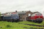 DB Museum E10 348 mit 216 067-9 abgestellt in Koblenz-L�tzel am 13.7.2012