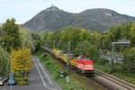 V100.04 mit einem Bauzug in Bad Honnef am 8.10.2012. Gru� an den Tf