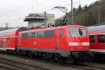 DB 111 115-2 abgestellt in Koblenz Hbf am 28.1.2012