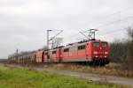 Railion 151 060-1 + 151 040-3 in Gei�lar am 28.1.2012