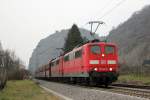 DB 151 052-8 mit DB 151 028-8 in Leutesdorf am 17.3.2012