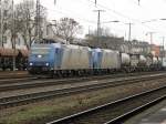 Crossrail 185 535-2 und 185 *** in K�ln West am 20.2.2011