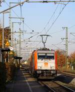 HVLE 185 583-2 mit Northrail MaK G322 i.E bei TXL in Padborg/DK 322 220 130 (ex DSB MK 611) hier bei der Durchfahrt in J�bek festgehalten.