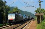 SBB Cargo International 189 007 ist am 22.08.2015 in Namedy unterwegs in Richtung S�den