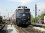 Museums Lokzug bestehend aus 110 348-0,110 292-0,Salonwagen,217 014-0,E40 128,V65 011,TEE Wagen,333 068-5 im DB Museum Koblenz am 9.4.2011