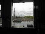 Sicht aus dem F�hrerstand von E93 07 am 6.8.2011 im DB Museum Koblenz L�tzel