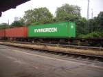 Containerwagen mit Evergreen in K�ln West