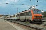 Met der LorAzur Nachtzug steht 26022 am 1 Juni 2014 in Mulhouse.