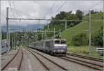 Die SNCF BB 22391 'Nez cass�' f�hrt mit ihrem TER 96634 durch den Bahnhof von La Plaine und erreicht in K�rze Frankreich.