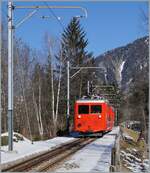 Nach einem Ausflug zum  Mer de Glaces  in der Mont Blanc Region erreicht der Zahnradtriebzug in Kürze den Talbahnhof von Chamonix. 

14. Februar 2023