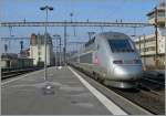 Der TGV Lyria verlsst Lausanne in Richtung Paris. 
 26. Jan. 2013