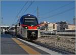 Der Lokführer vergewissert sich in Trani ob alle ein- bzw. ausgestiegen sind, um die Fahrt fortzusetzen. ETR 104 ist als Regionalzug auf der Fahrt nach Foggia. 

22. April 2023 
